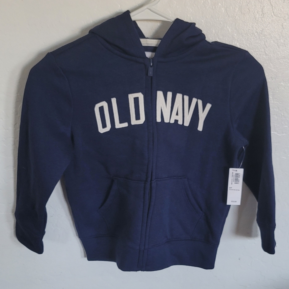 Old Navy Blue and White Hooded Sweatshirt With Matching Sweatpants